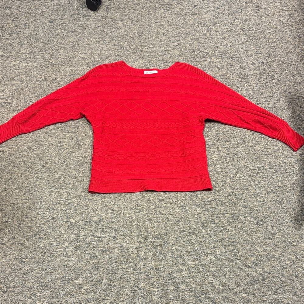 Liz Claiborne Vibrant Red Crew Neck Sweater